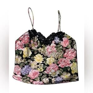 Victoria’s Secret l Vintage 1990 Gold Label Floral Satin Cami Small